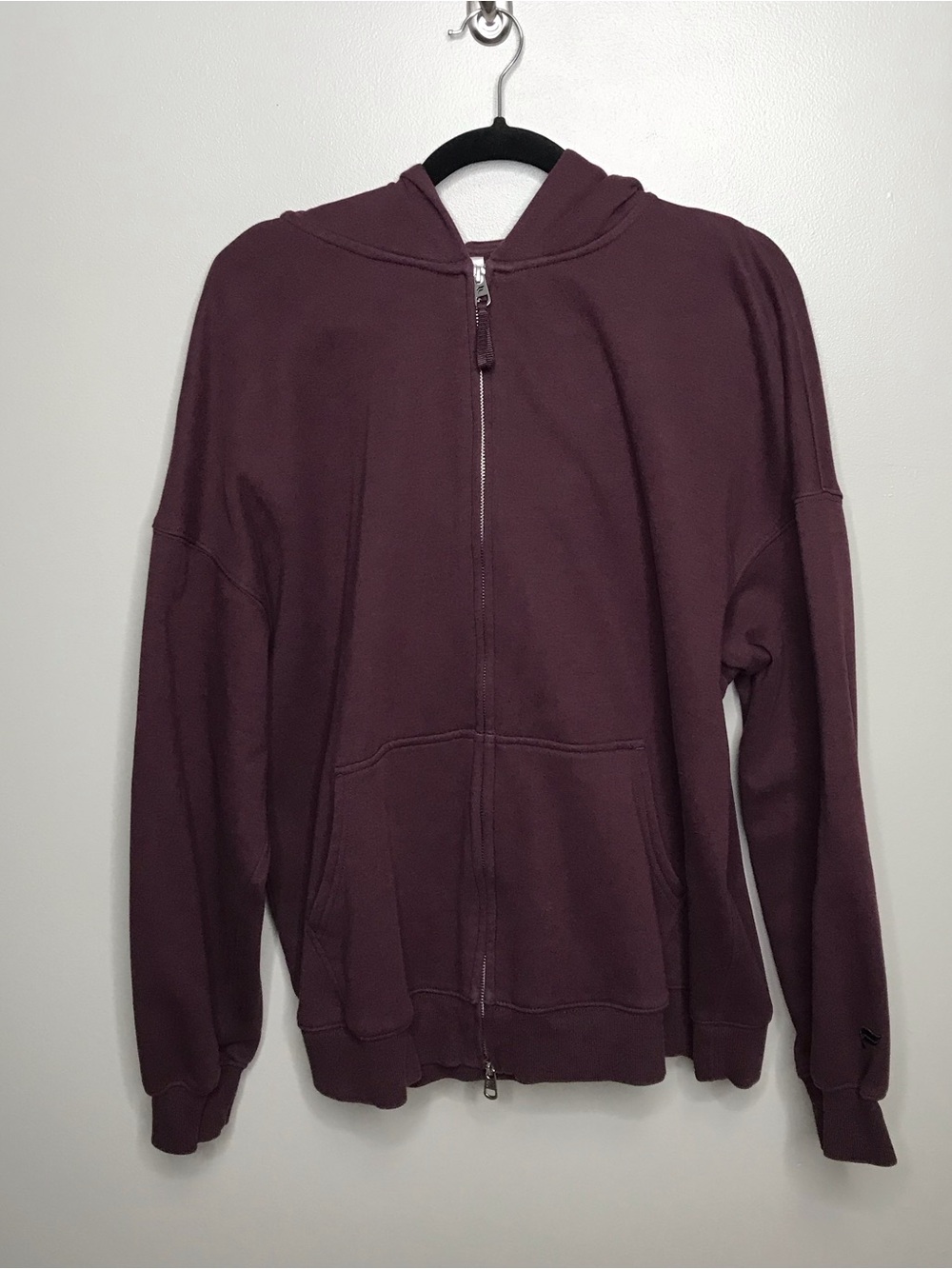 Fabletics Zip-Up Hoodie Burgundy Sz Large Oversized